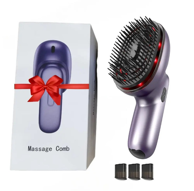 Electric Massage Brush - 1 Pc, 3 X 1.2ml Hair Oil Bottles, Multi-function Scalp Massage Comb, Can Hold Hair Oils