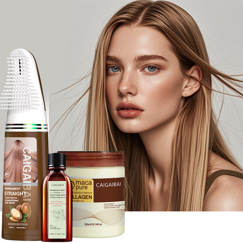 CAIGAIBAI Straightening Cream Non-odorous Not Pungent Non-Comedogenic Sulfate Free Curl Defining Styling Hair Cream Anti Frizz Heat Protectant Safe For Sensitive Skin 200ml 6.76fl.oz