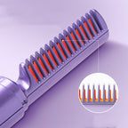 Wireless Hair Straightener Brush - Cordless Ionic Straightening & Curling Tool