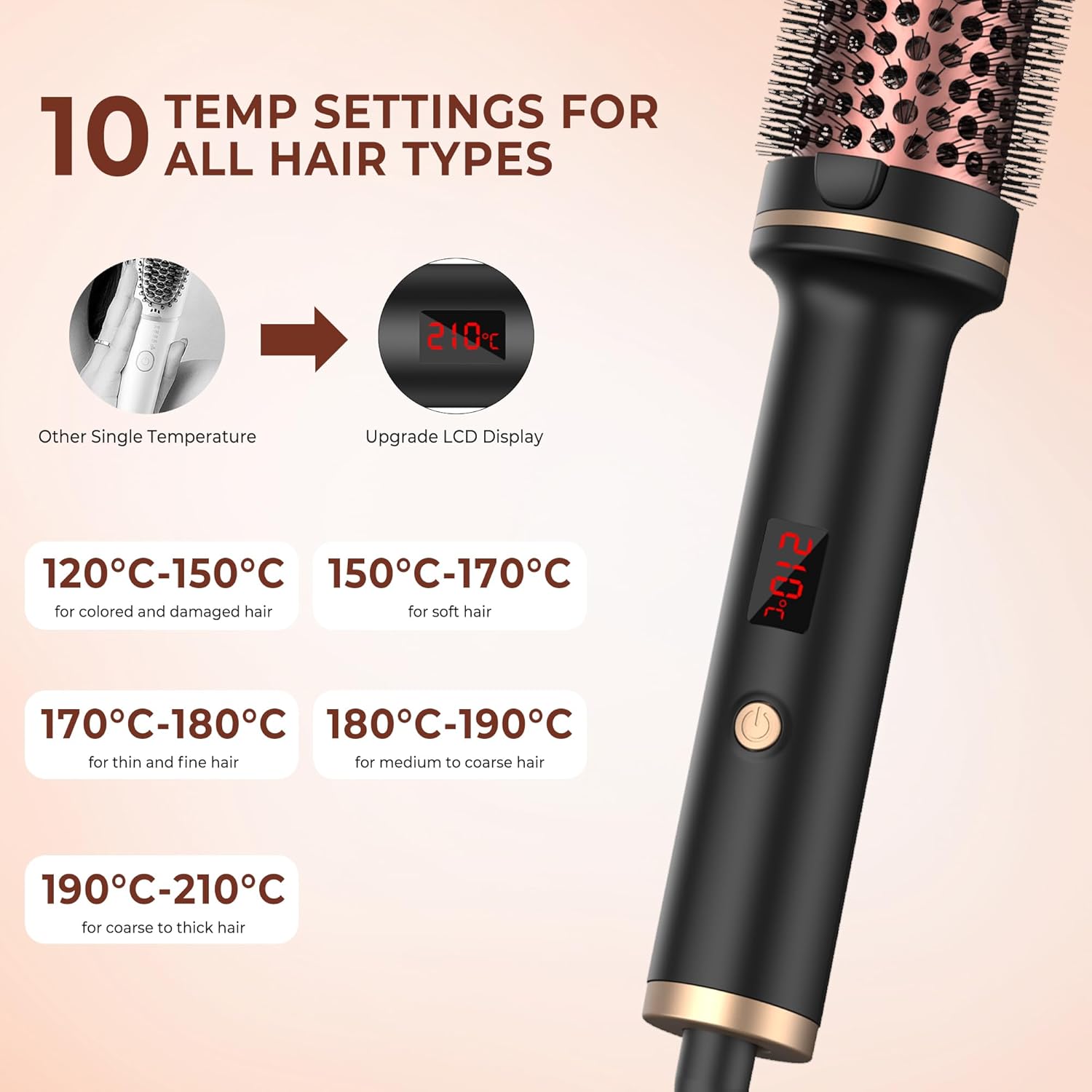 Hot-Air Brushes Thermal Brush 1.5 Inch Curling Iron Volumizing Brush